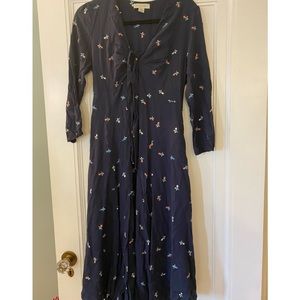 Tylho brand navy blue dress with flowers. Size small